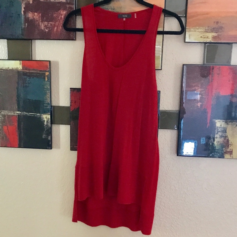 Vera Wang Red Sleeveless Top Sz L